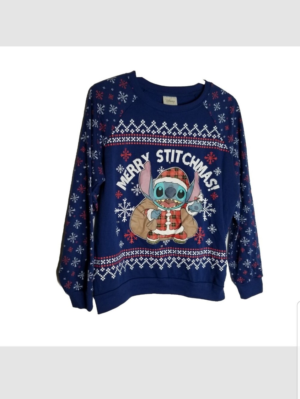 Disney Stitch Merry Stitchmas Christmas Light Up Sweatshirt Large 11/13 Works